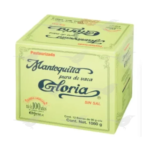 Mantequilla Gloria sin Sal 12 piezas de 90 g