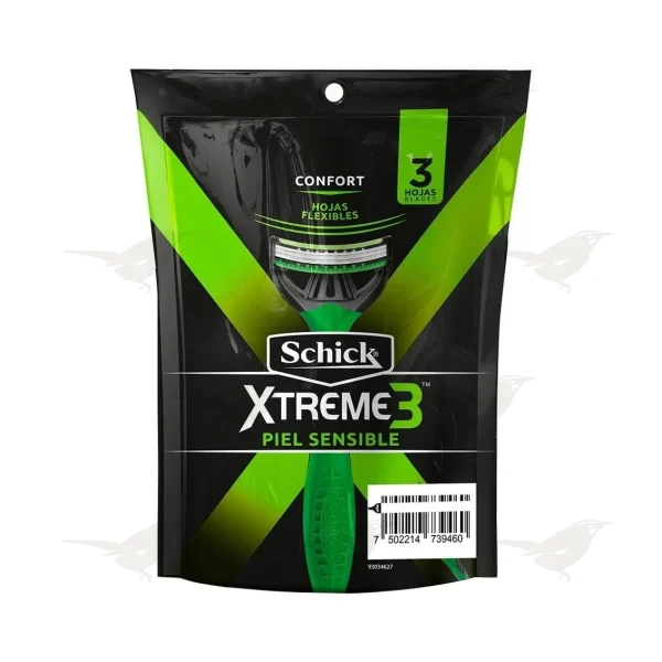 Máquina para Afeitar Schick Xtreme 3 Piel Sensible 10 piezas