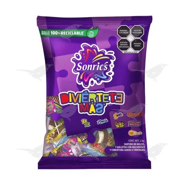 Paletas Sutidas Sonric's Diviertete Más 2 kg