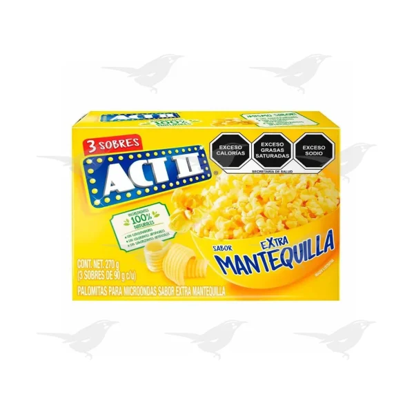 Palomitas ACT II Mantequilla  3 sobres de 87 g