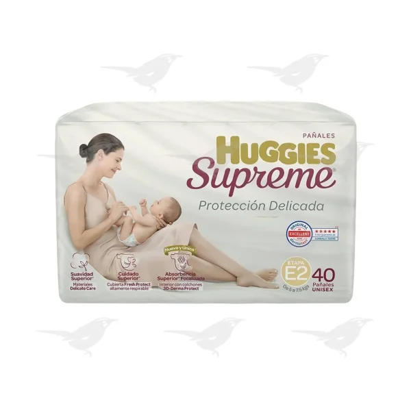 Pañales Huggies Supreme Etapa 2 40 Piezas
