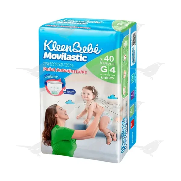 Pañales KleenBebé Movilastic Etapa 4 40 Piezas