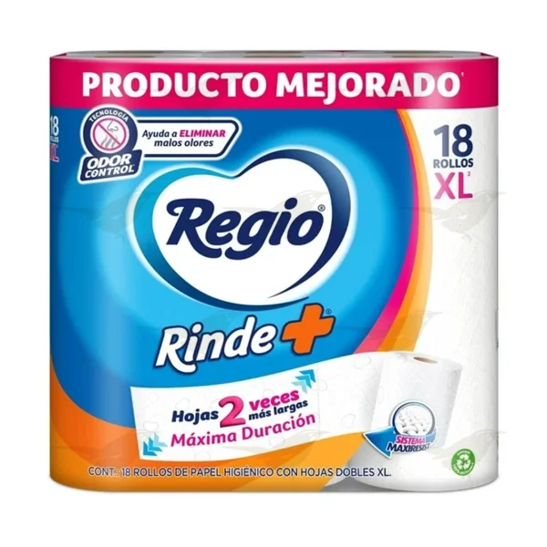 Papel Higiénico Regio Rinde + 18 rollos XL