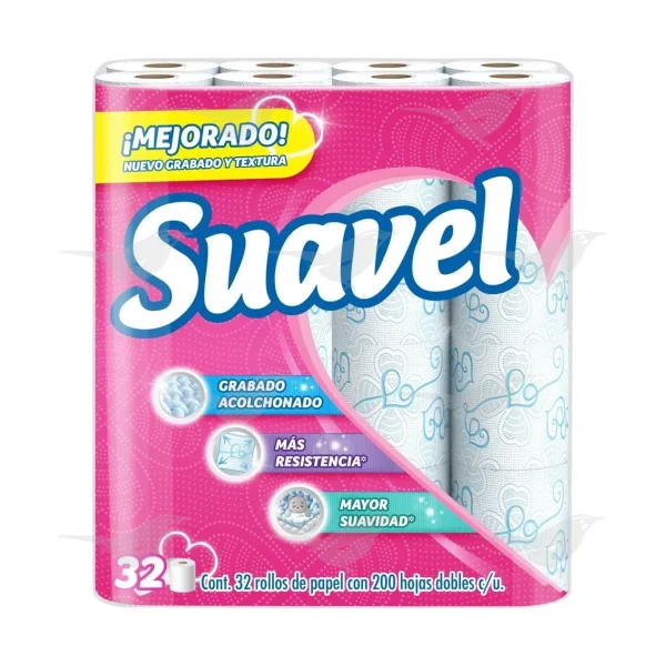Papel Higiénico Suavel 32 Rollos de 200 hojas