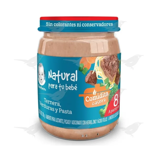 Papilla Gerber Comidita Casera Etapa 3 Ternera, Verduras y Pasta 170g