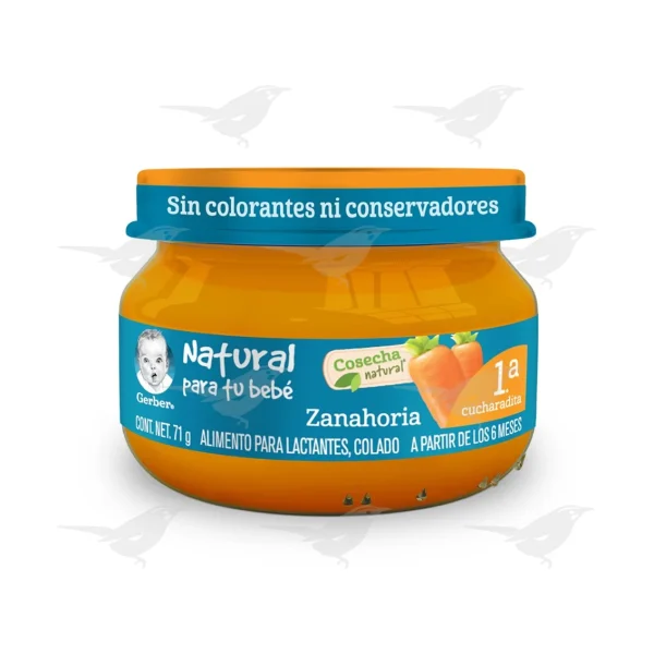 Papilla Gerber Cosecha Natural Etapa 1 Zanahoria 71g