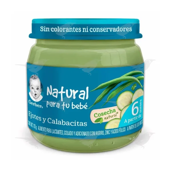 Papilla Gerber Cosecha Natural Etapa 2 Ejotes y Calabacitas 113g