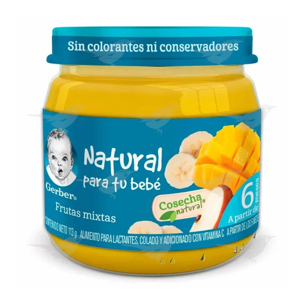 Papilla Gerber Cosecha Natural Etapa 2 Frutas Mixtas 113g