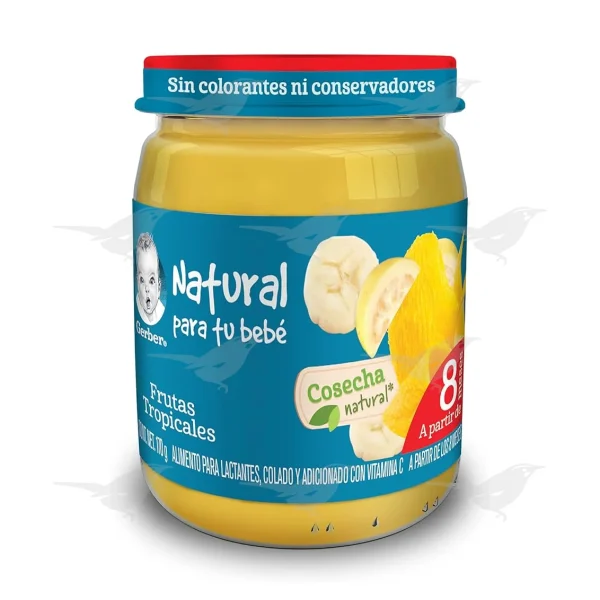 Papilla Gerber Cosecha Natural Etapa 3 Frutas Tropicales 170g