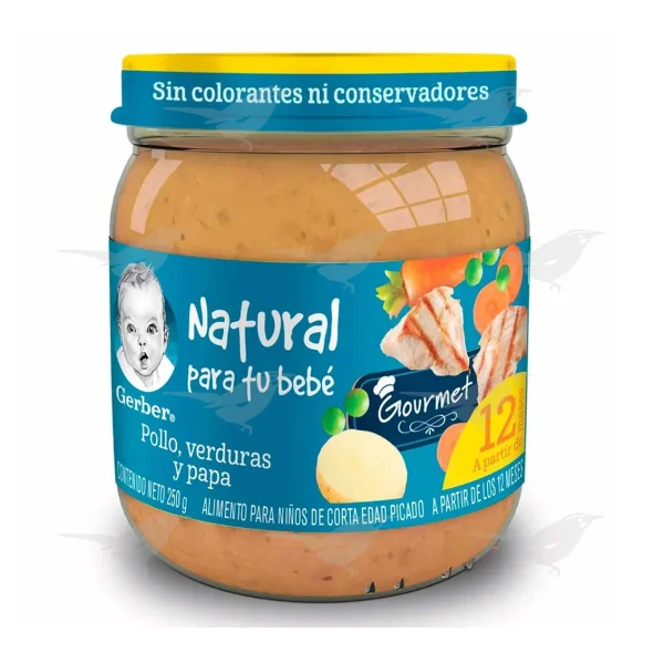 Papilla Gerber Gourmet Etapa 4 Pollo, Verduras y Papa 250g