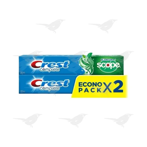 Pasta Dental Crest Blancura y Scope 2 pack 120 ml