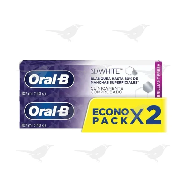 Pasta Dental Oral-B 3D White 2 pack 107 ml