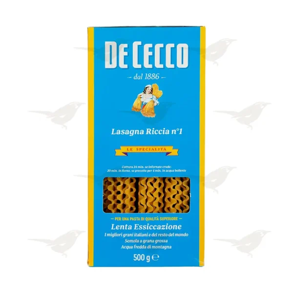 Pasta de Cecco Lasagna Larga dopiia ricci De Sémola de 500gr