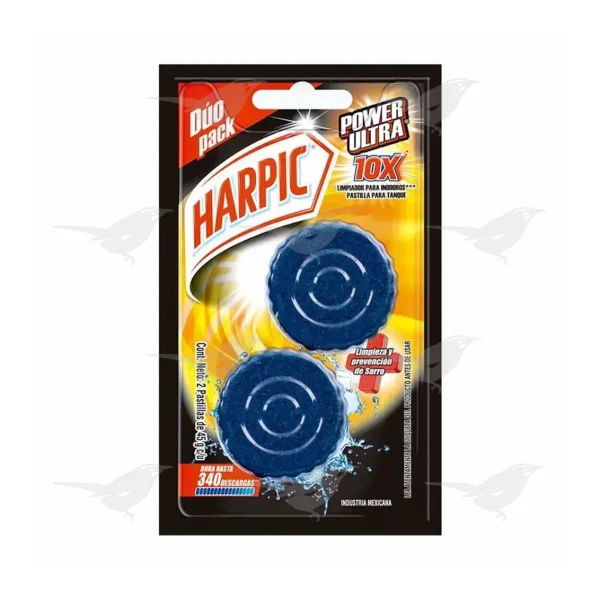 Pastilla Sanitaria Harpic Power Ultra Azul 2 Pastillas 45g