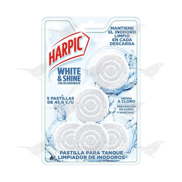 Pastilla Sanitaria Harpic White & Shine 5 Piezas 45g
