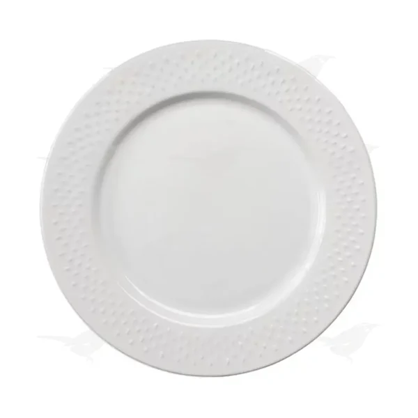 Plato Santa Anita Para Pastel Cerámica Decorado Dots Blanco 19 cm