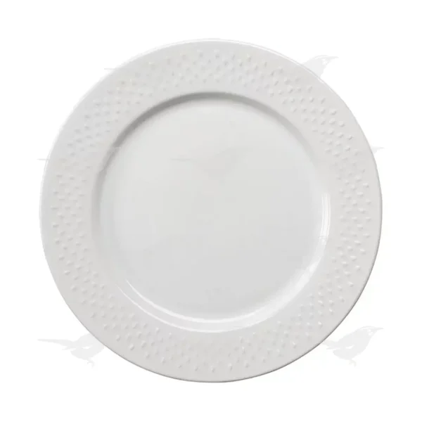 Plato Santa Anita Trinche Cerámica Diseño Dots Blanco 25 cm
