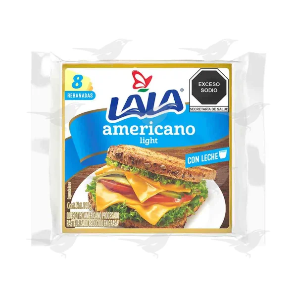 Queso Tipo Americano Rebanado Lala 144 grs