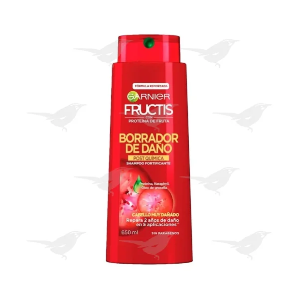 Shampoo Garnier Fructis Borrador de Daño Grosella 650 ml