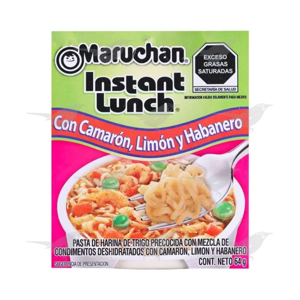 Sopa instantánea Maruchan con camarón limón y habanero 64 g 1 Pieza