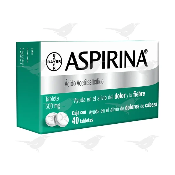 Tabletas Aspirina 500mg 40 Tabletas
