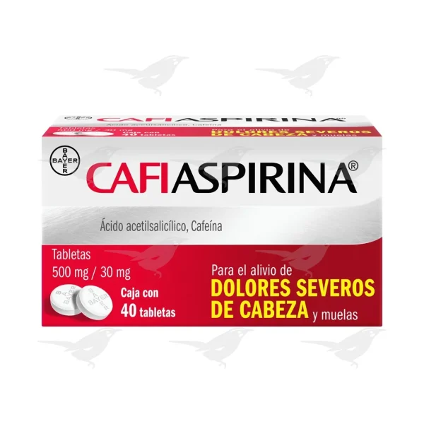 Tabletas Cafiaspirina  500mg/30mg 40 Tabletas
