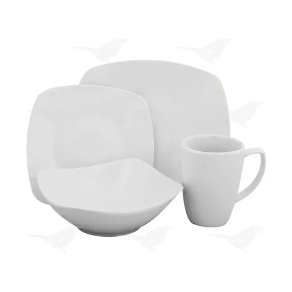 Vajilla Hometrends Porcelana Blanca 16 Piezas