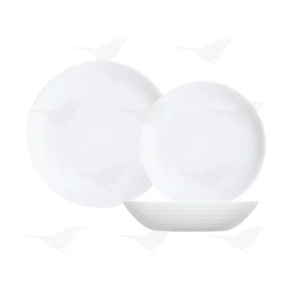 Vajilla Luminarc Vidrio Templado Redonda Blanco 12 Piezas