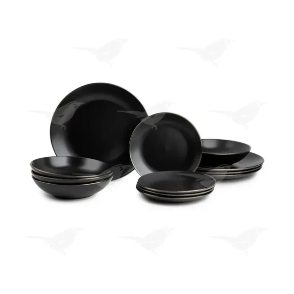 Vajilla Thyme & Table Ónix de Cerámica Negro 12 pzas