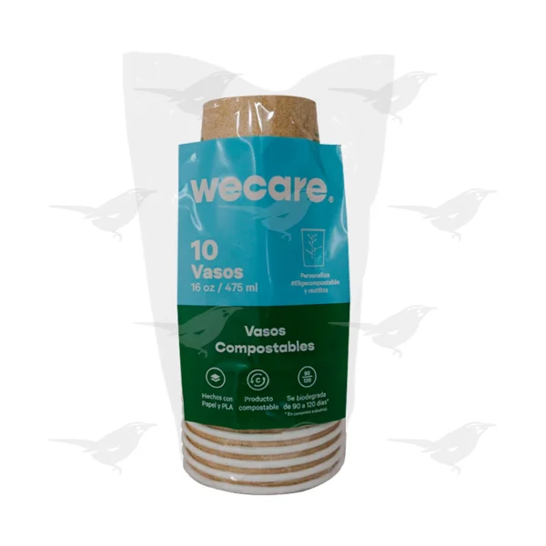 Vasos Compostables Wecare 475 ml 10 piezas