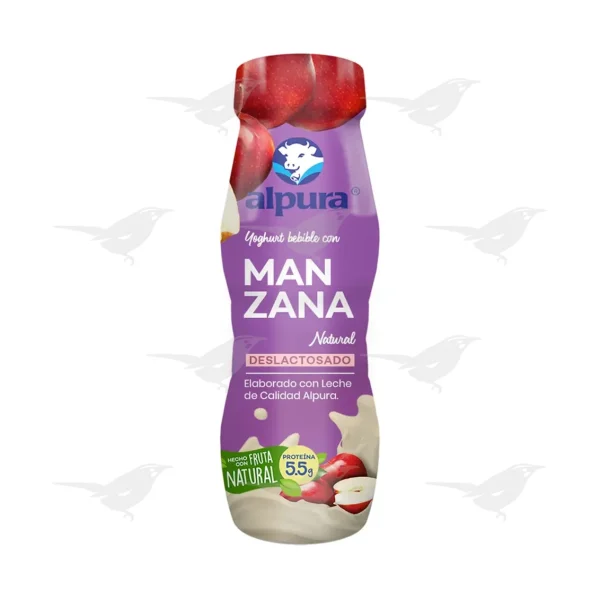 Yoghurt Alpura Bebible Deslactosado Manzana 220g